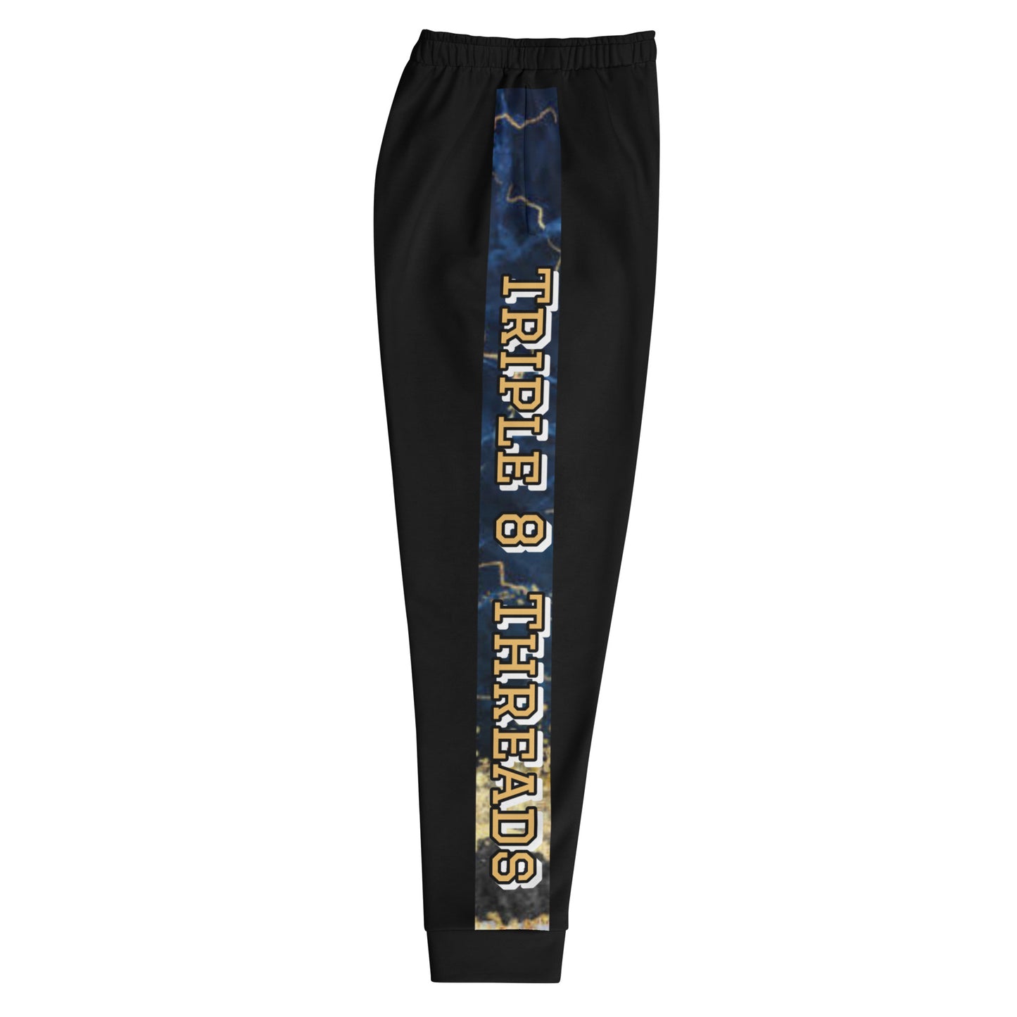 8xquiZit Collection - Tri-color Blue, Gold, & White T8T Men's Joggers - Black