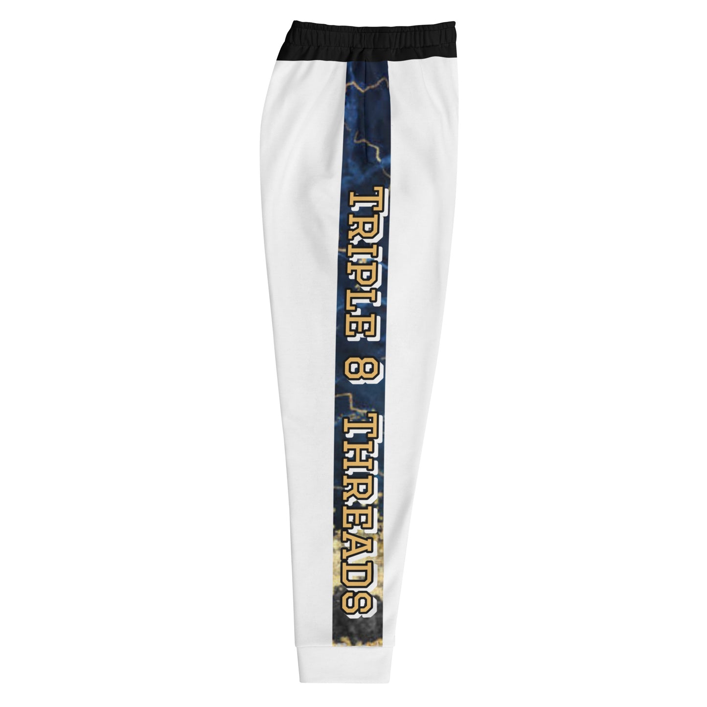 8xquiZit Collection - Tri-color Blue, Gold, & White T8T Men's Joggers - White