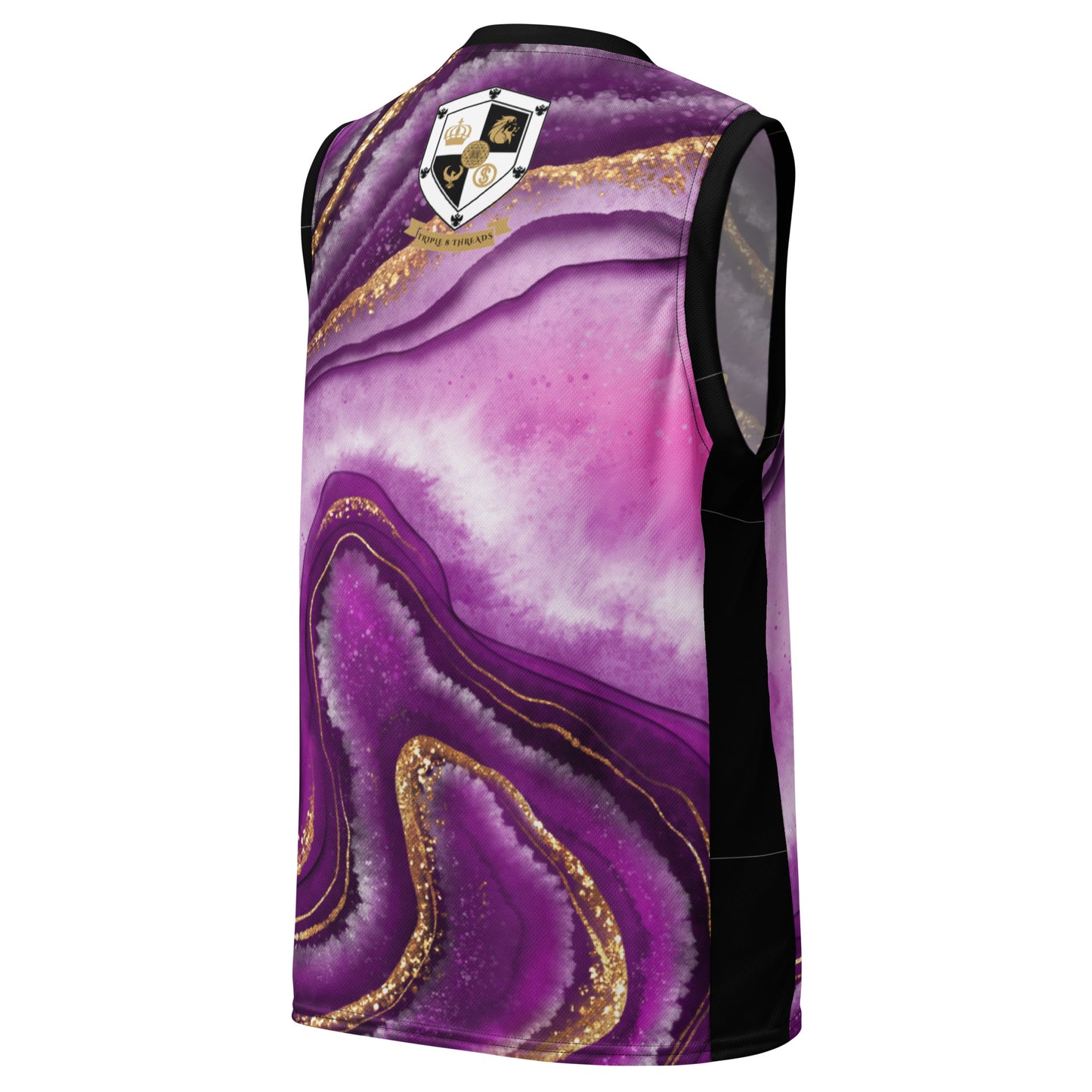 8xquiZit Collection T8T Royal Purple N Gold Marble Unisex Basketball Jersey