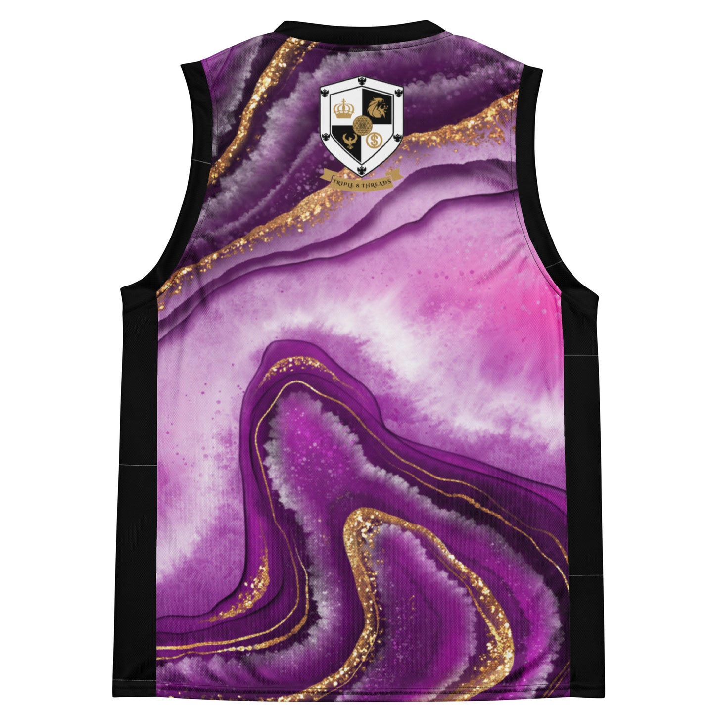 8xquiZit Collection T8T Royal Purple N Gold Marble Unisex Basketball Jersey