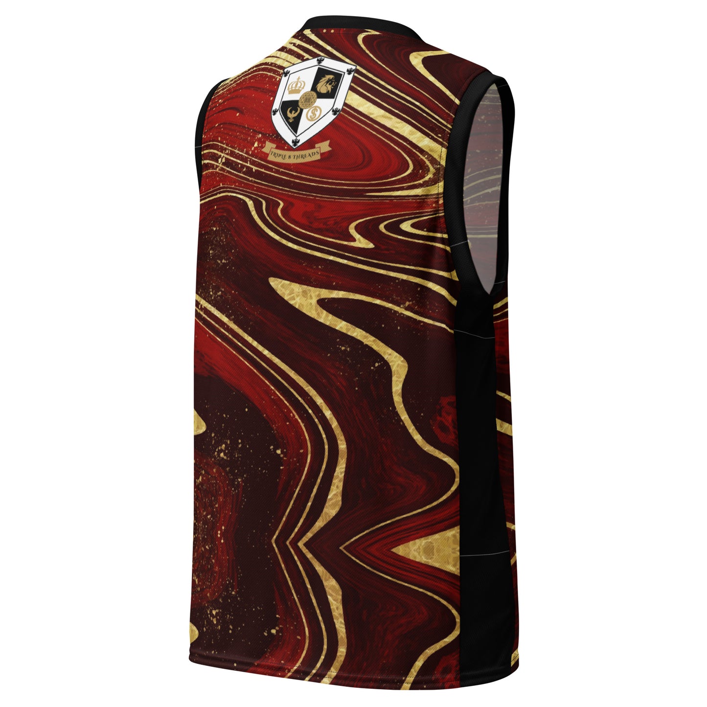 8xquiZit Collection T8T Ruby Red N Gold Marble Unisex Basketball Jersey