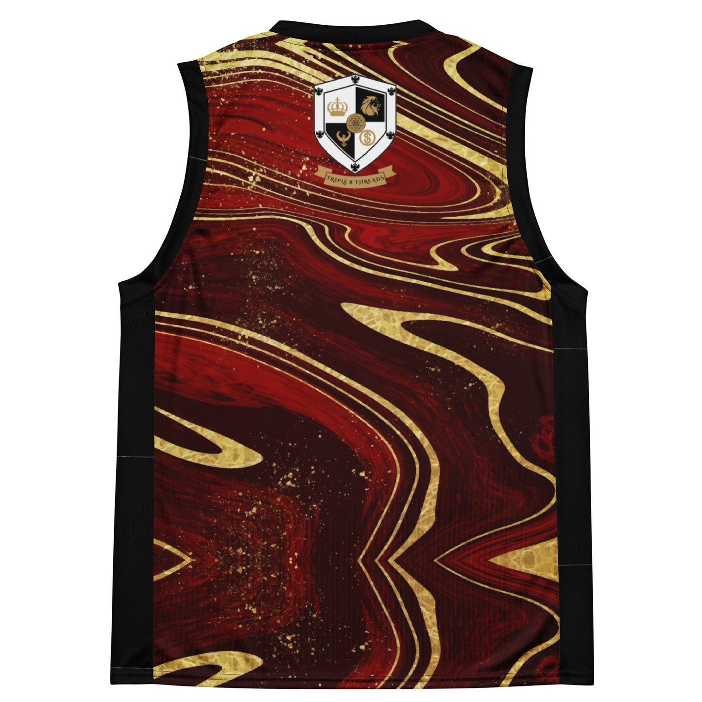 8xquiZit Collection T8T Ruby Red N Gold Marble Unisex Basketball Jersey