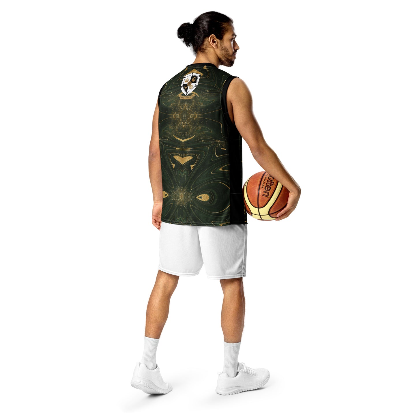 8xquiZit Collection - Green Luxury Marble Unisex Basketball Jersey