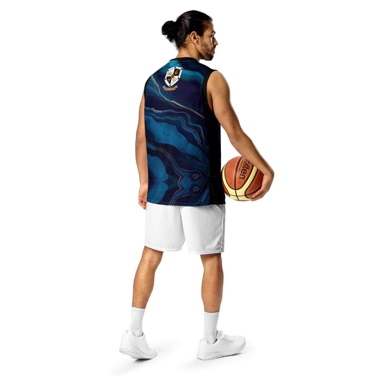 8xquiZit Collection - Ocean Viewz Blue Marble Unisex Basketball Jersey