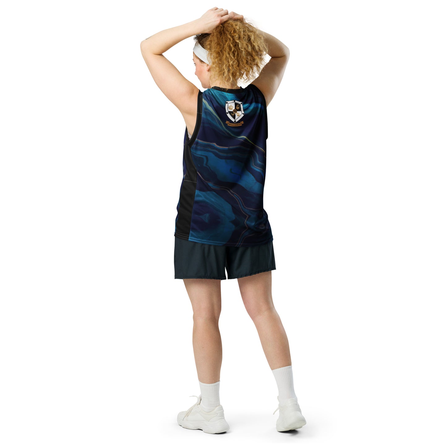 8xquiZit Collection - Ocean Viewz Blue Marble Unisex Basketball Jersey