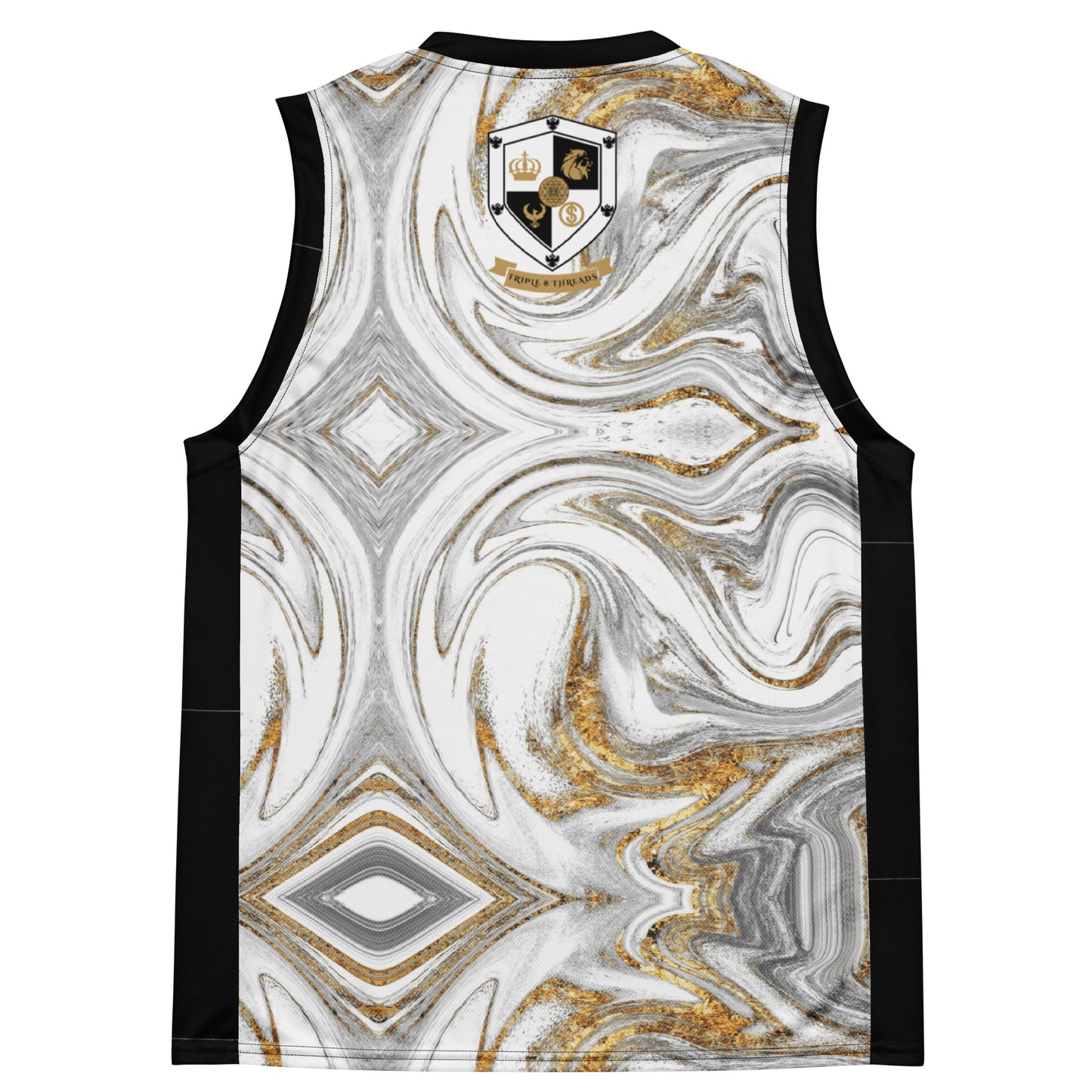 8xquiZit Collection - White N Gold Marble Unisex Basketball Jersey