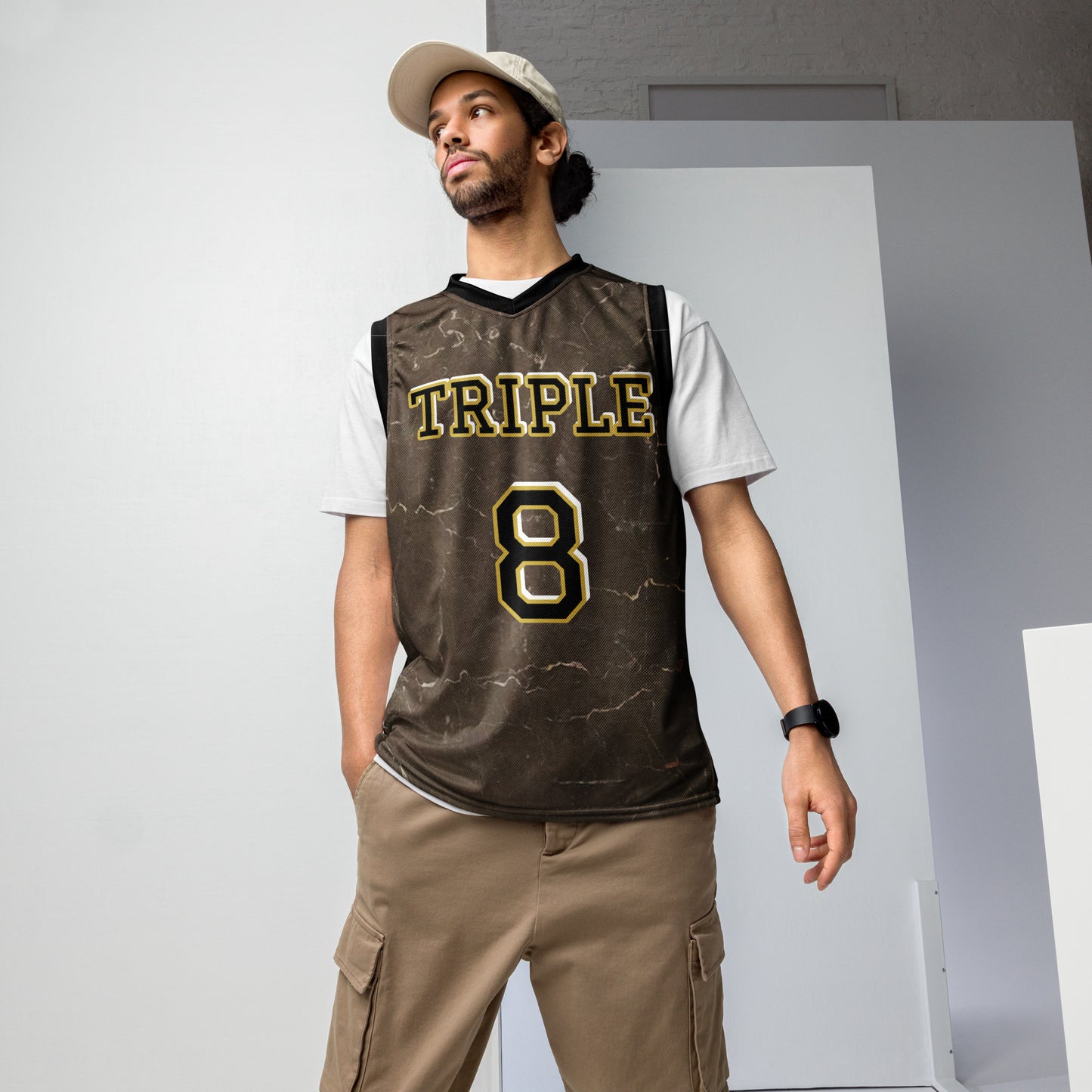 8xquiZit Collection - Marble Coco-cured Unisex Basketball Jersey