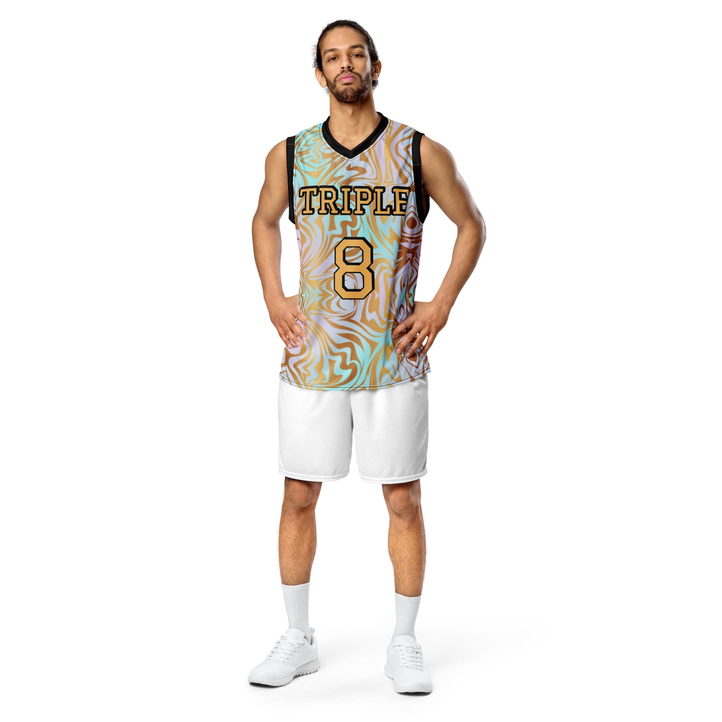 8xquiZit Collection T8T Pynk N Turq Jungle Luv Unisex Basketball Jersey
