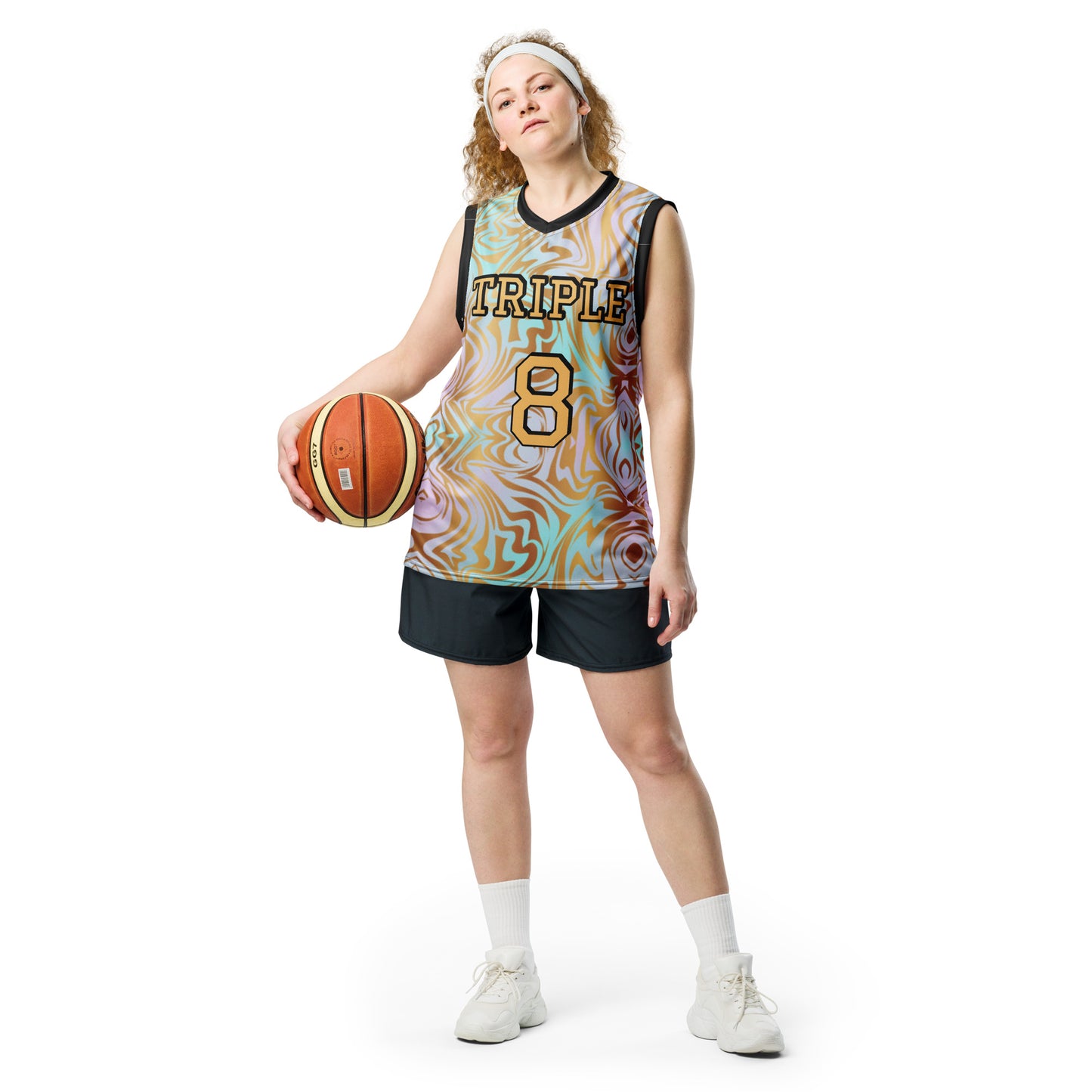 8xquiZit Collection T8T Pynk N Turq Jungle Luv Unisex Basketball Jersey