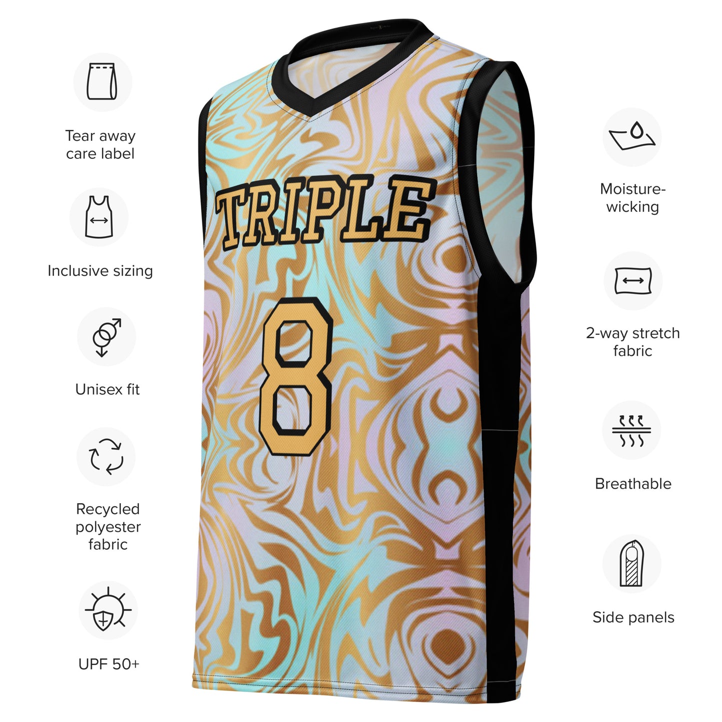 8xquiZit Collection T8T Pynk N Turq Jungle Luv Unisex Basketball Jersey