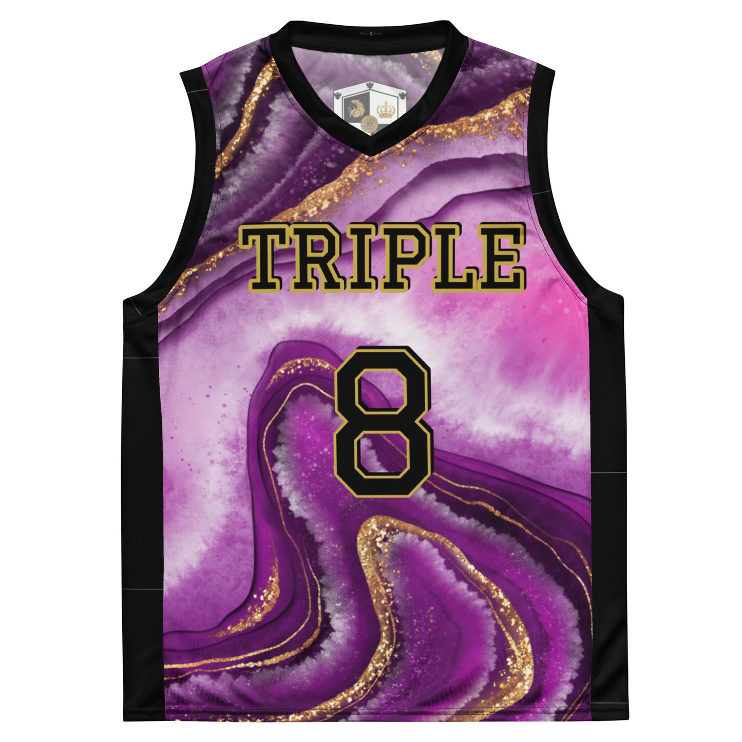 8xquiZit Collection T8T Royal Purple N Gold Marble Unisex Basketball Jersey