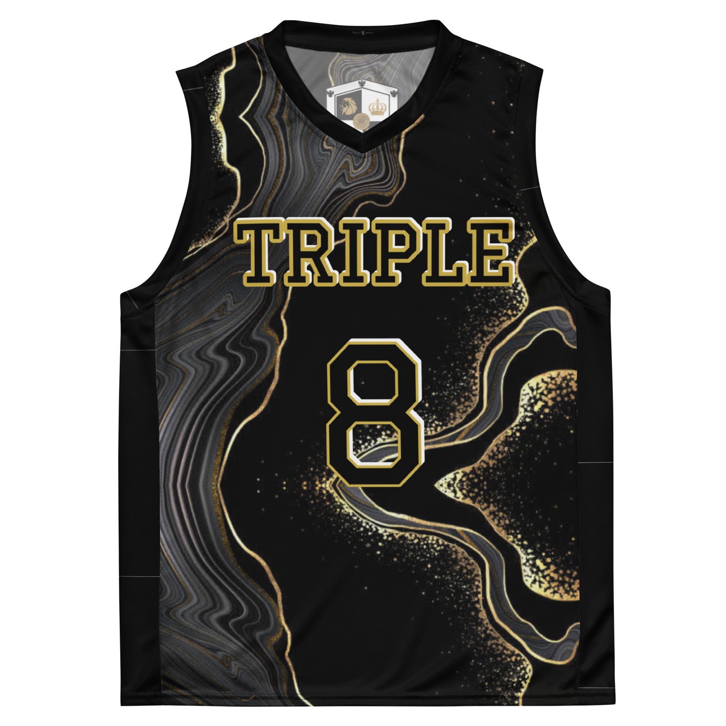 8xquiZit Collection - Deep Black N Gold Marble Unisex Basketball Jersey