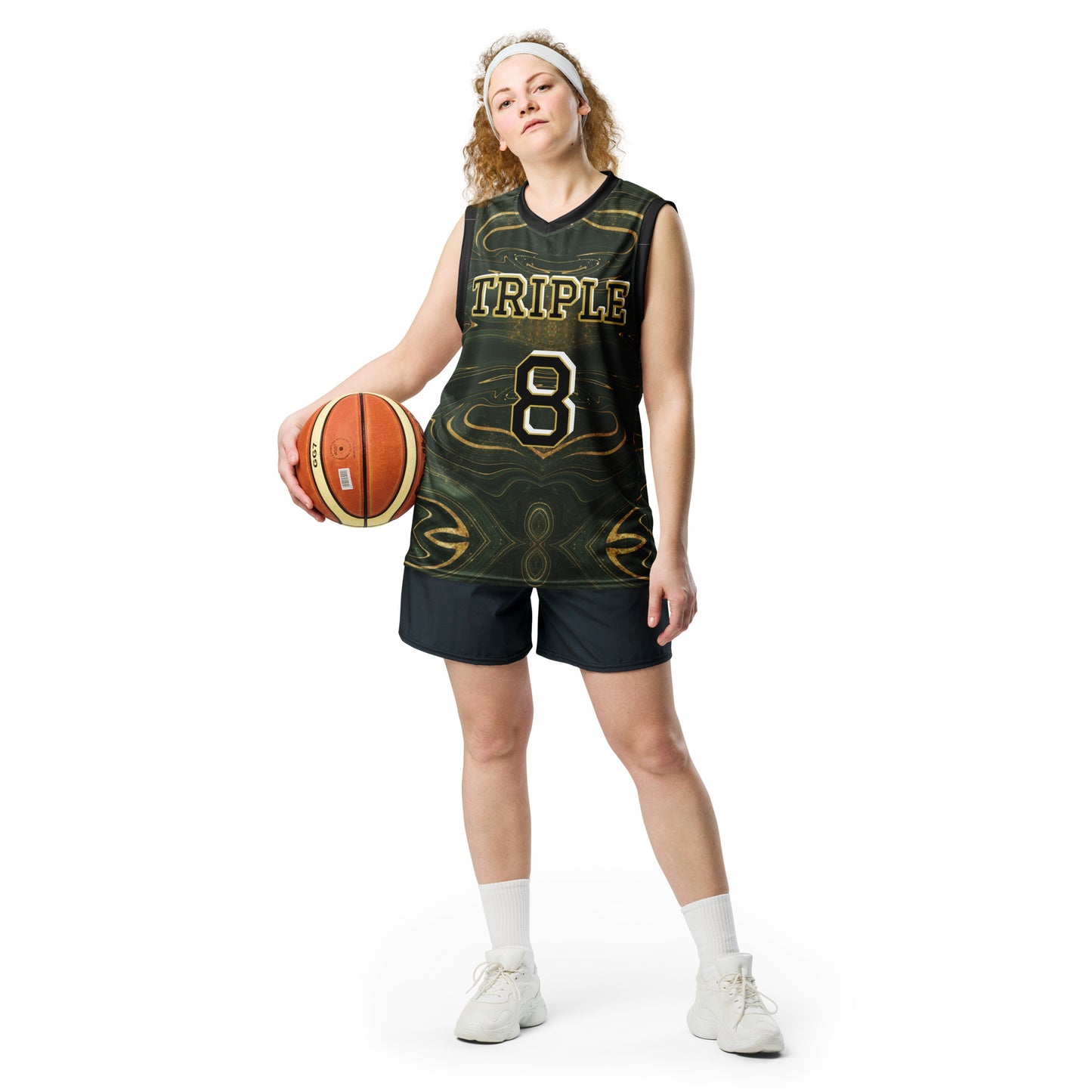 8xquiZit Collection - Green Luxury Marble Unisex Basketball Jersey