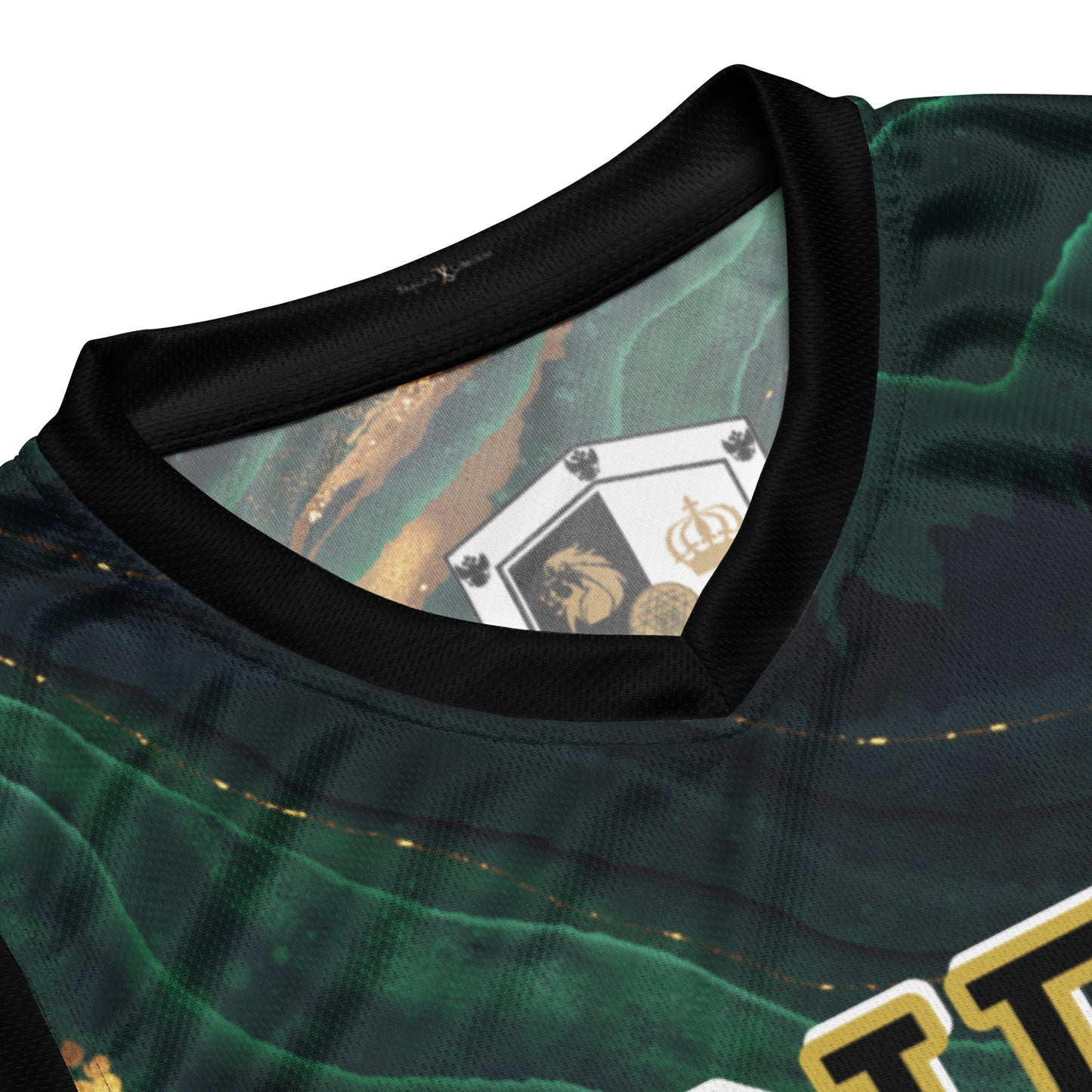 8xquiZit Collection T8T Emerald Green N Gold Marble Unisex Basketball Jersey