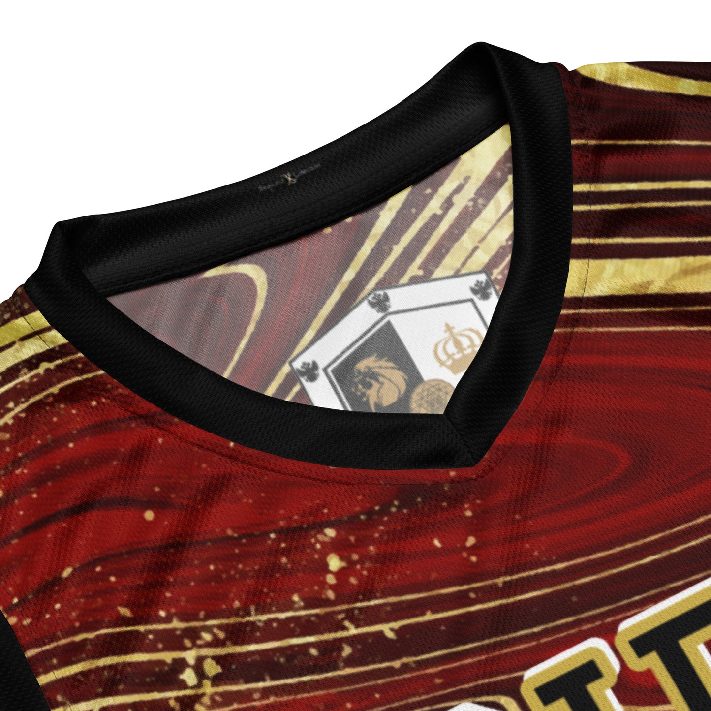 8xquiZit Collection T8T Ruby Red N Gold Marble Unisex Basketball Jersey