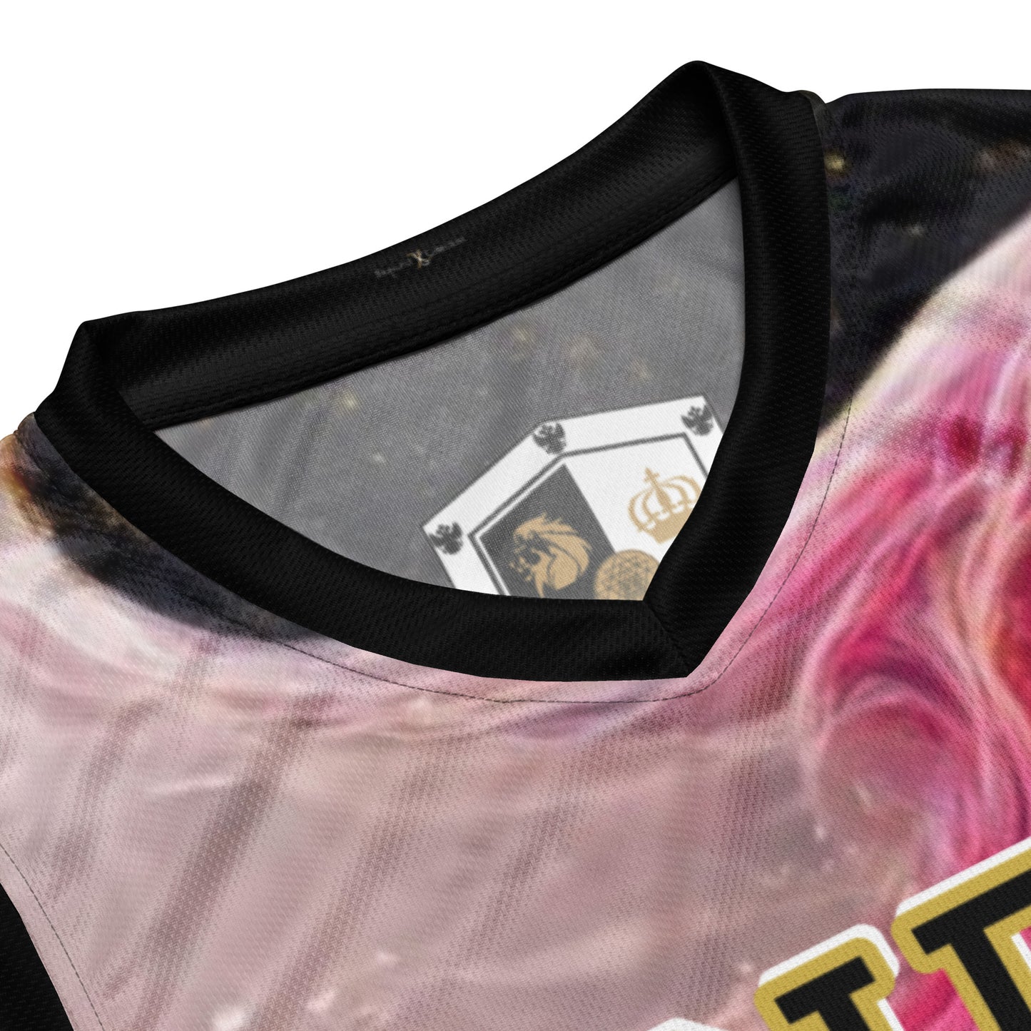 8xquiZit Collection T8T Pynk, Black, N Gold Marble Unisex Basketball Jersey