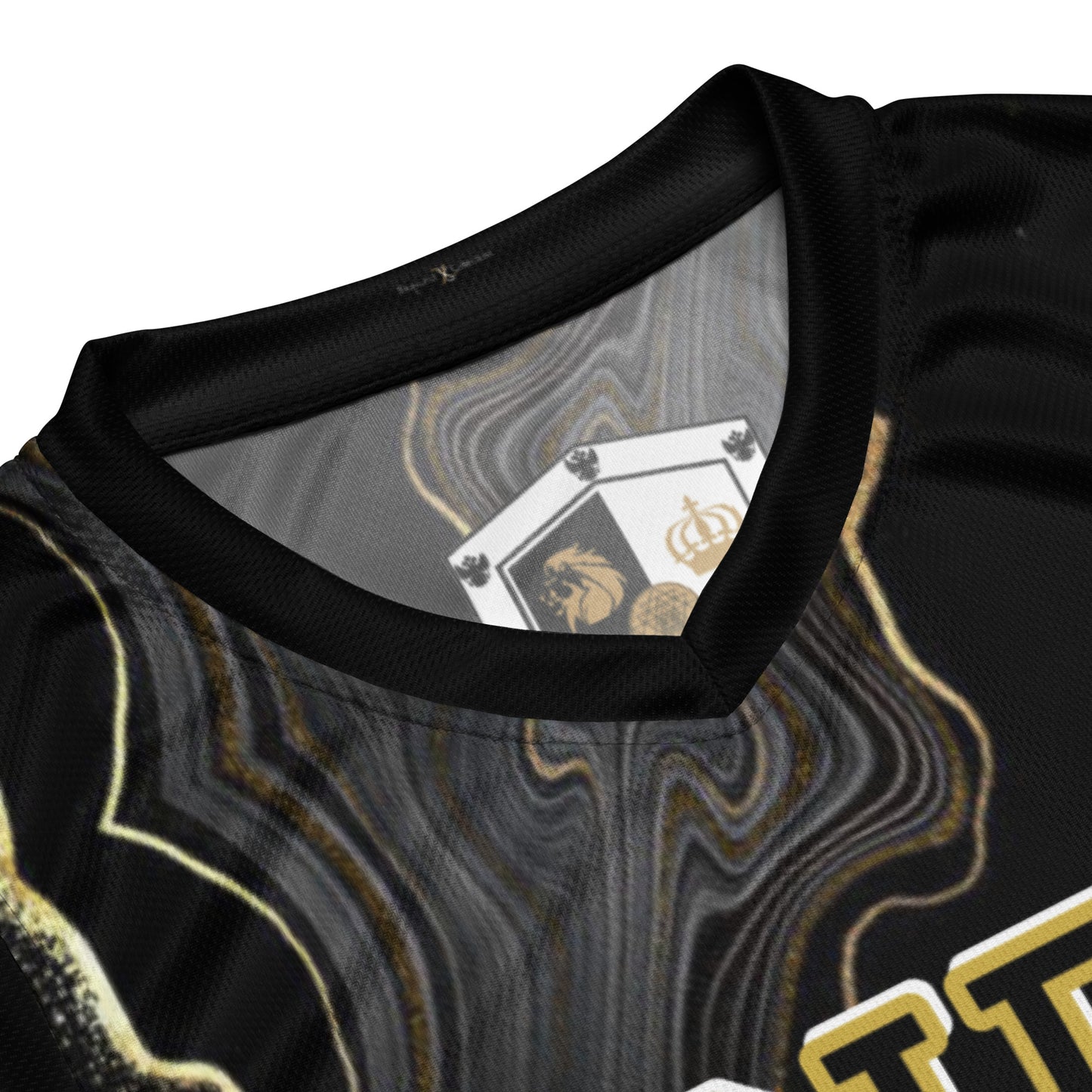 8xquiZit Collection - Deep Black N Gold Marble Unisex Basketball Jersey