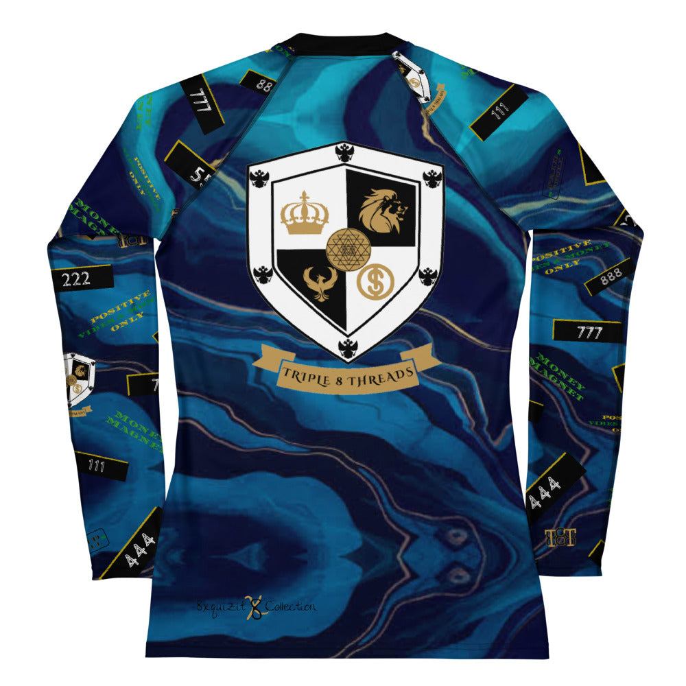 8xquiZit Collection - Women's Manifestation Ocean Viewz Blue Marble Long Sleeve Activewear