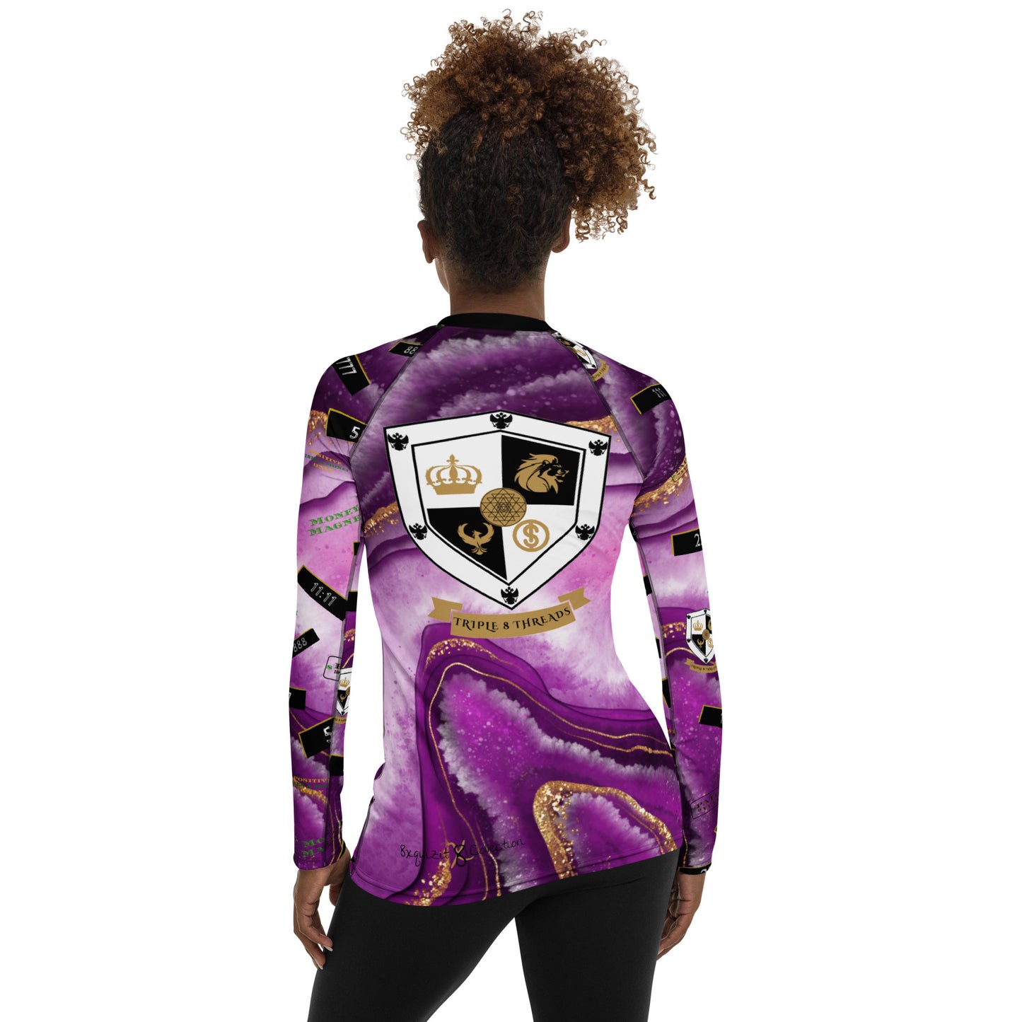 8xquiZit Collection - Women's Manifestation Royal Purple N Gold Long Sleeve Activewear