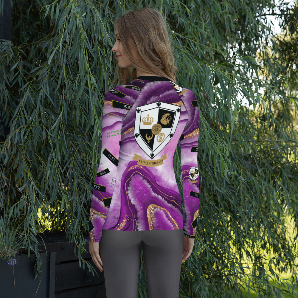 8xquiZit Collection - Women's Manifestation Royal Purple N Gold Long Sleeve Activewear