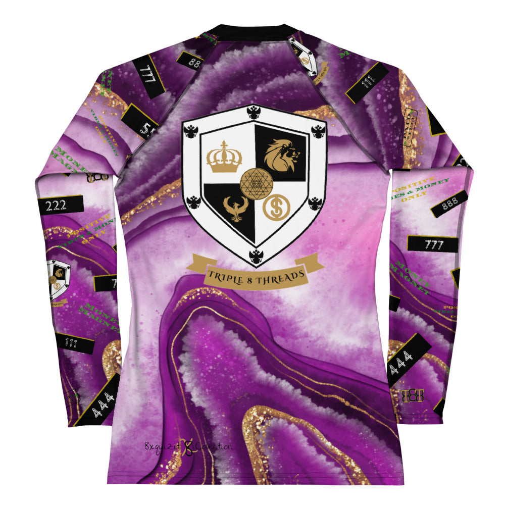 8xquiZit Collection - Women's Manifestation Royal Purple N Gold Long Sleeve Activewear