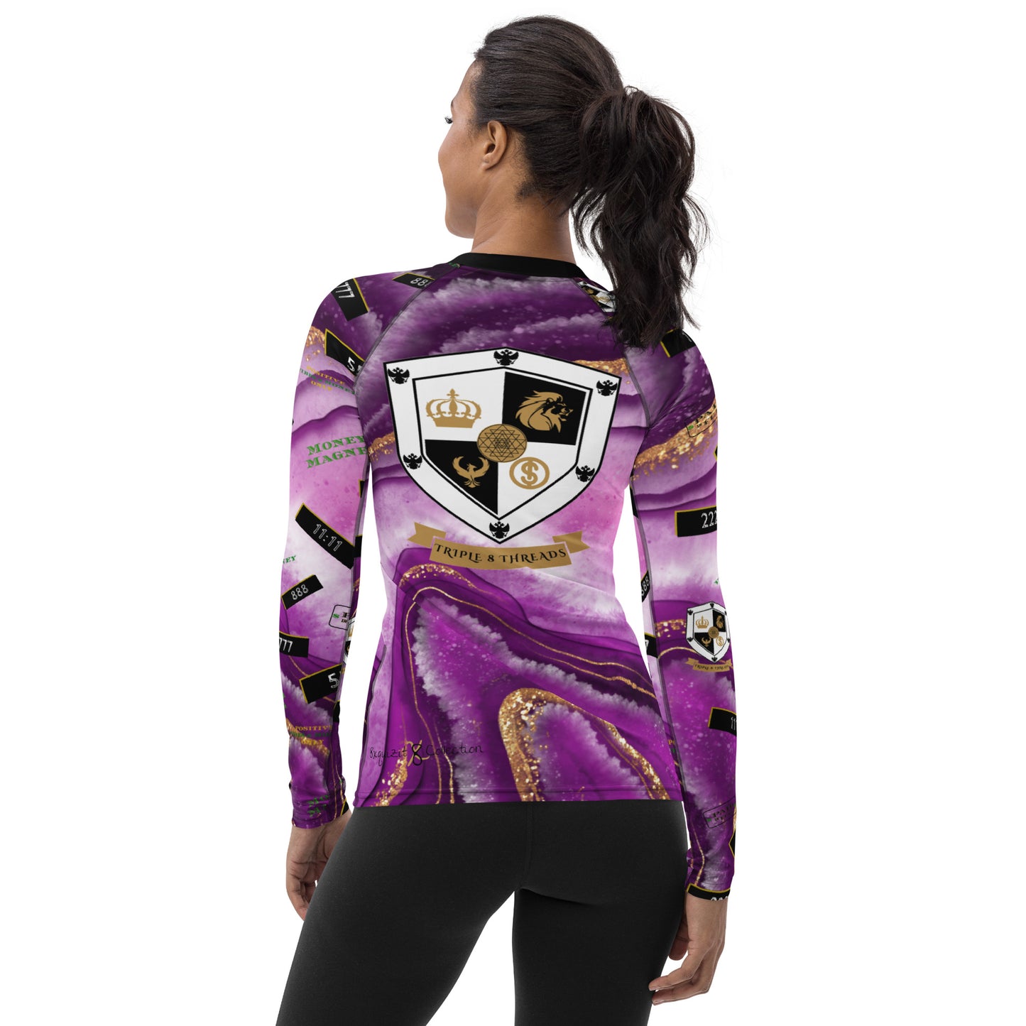8xquiZit Collection - Women's Manifestation Royal Purple N Gold Long Sleeve Activewear
