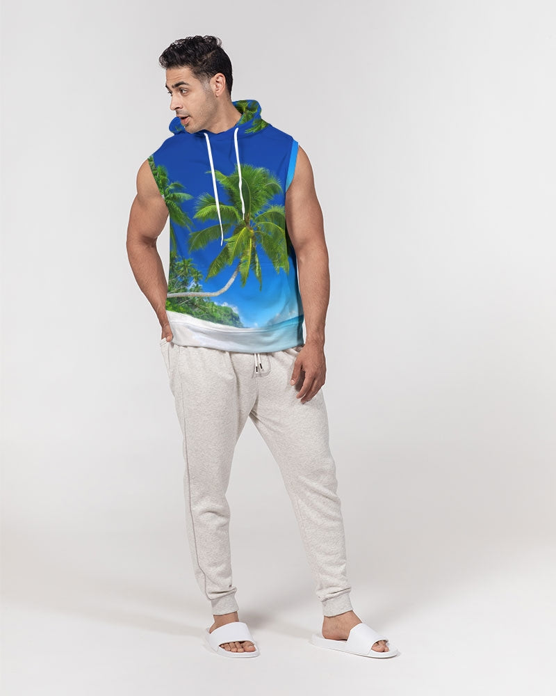 Beach Palms Men's Premium Heavyweight Sleeveless Hoodie