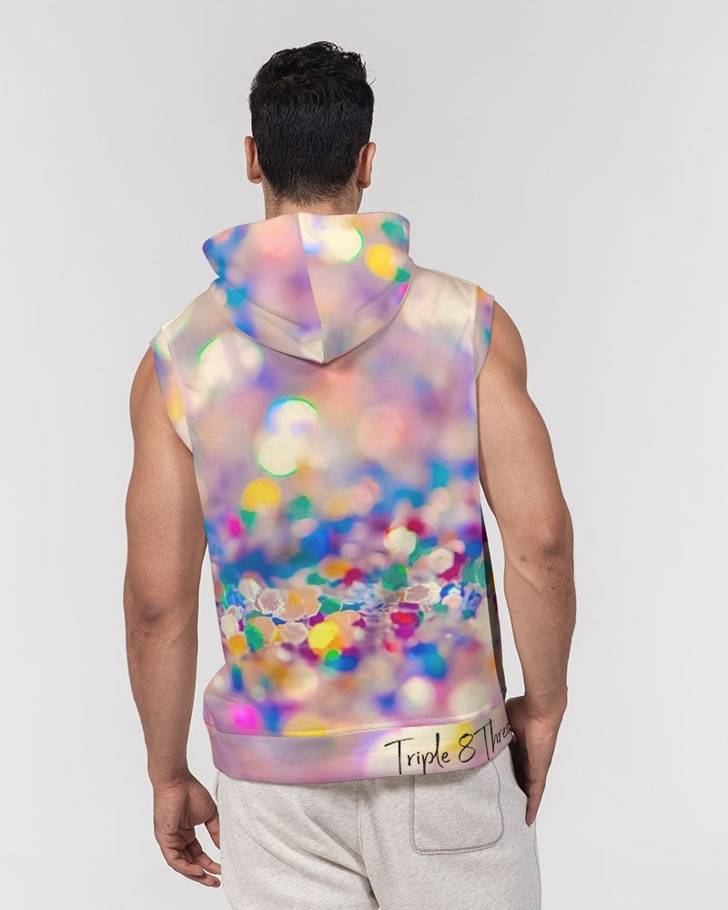Rainbow Jewels Coruscate Men's Premium Heavyweight Sleeveless Hoodie