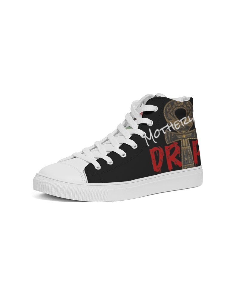 Ankh Motherland Drip- Gold Kicks Men's Hightop Canvas Shoe