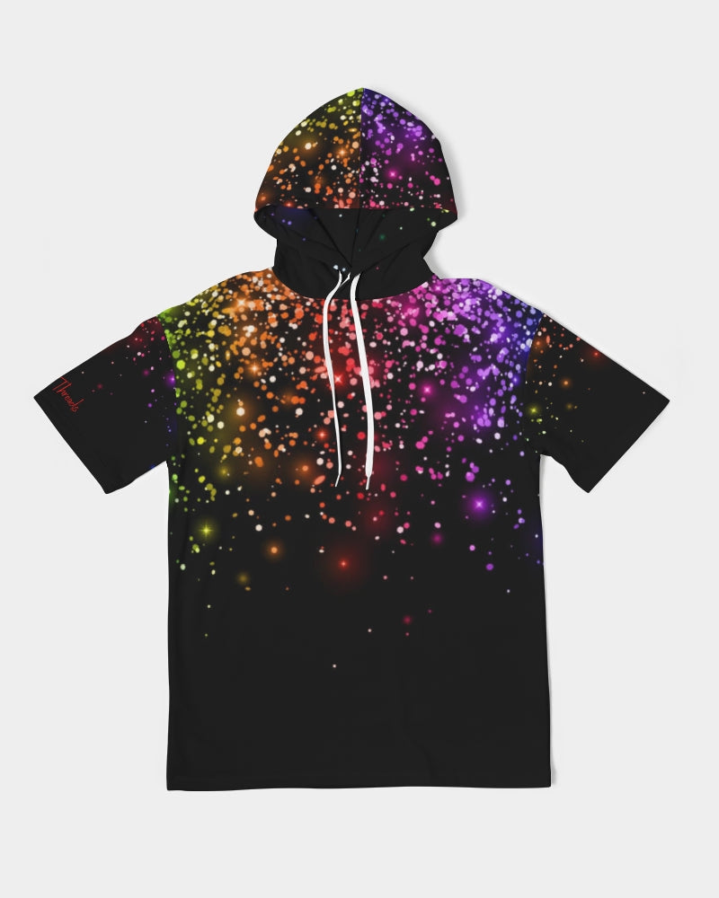 Black Rainbow Coruscate Men's Premium Heavyweight Short Sleeve Hoodie