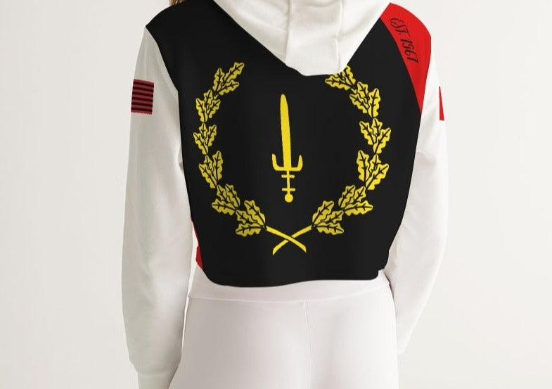 Black American Heritage Flag Women's Cropped Hoodie
