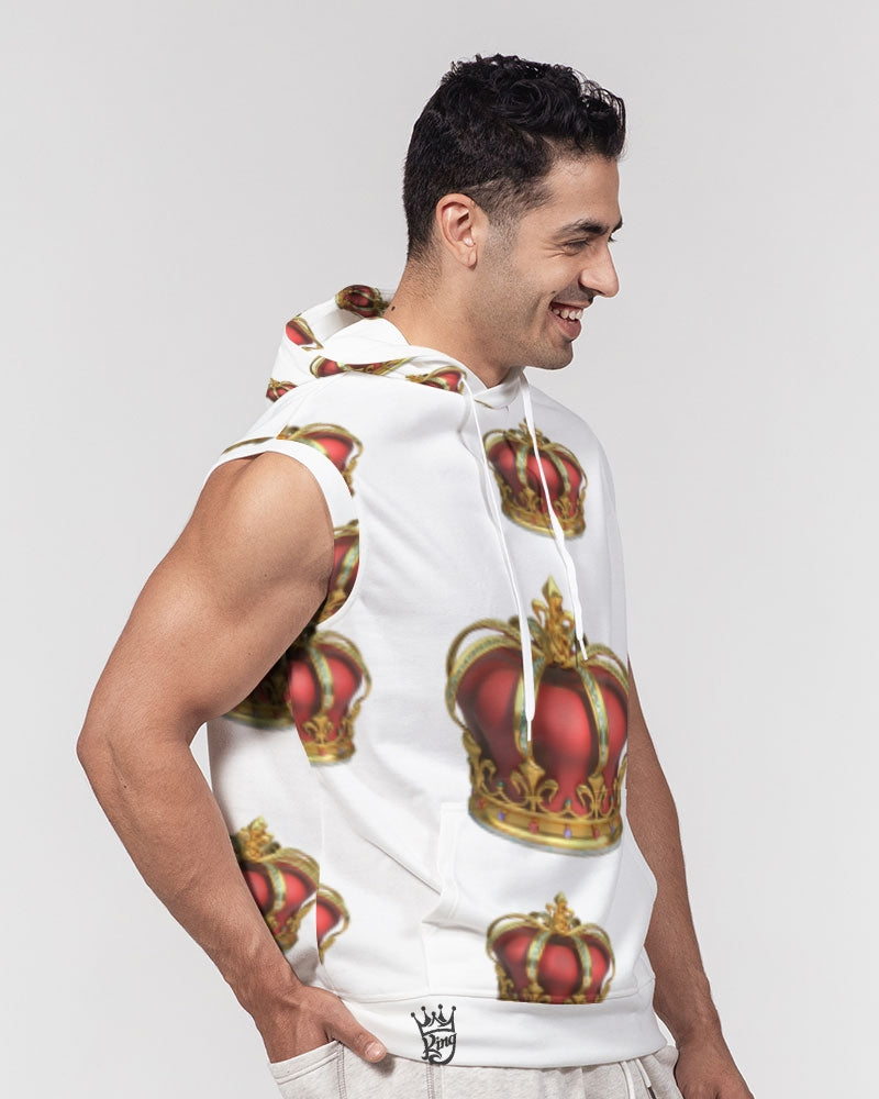King Crown 1 Men's Premium Heavyweight Sleeveless Hoodie