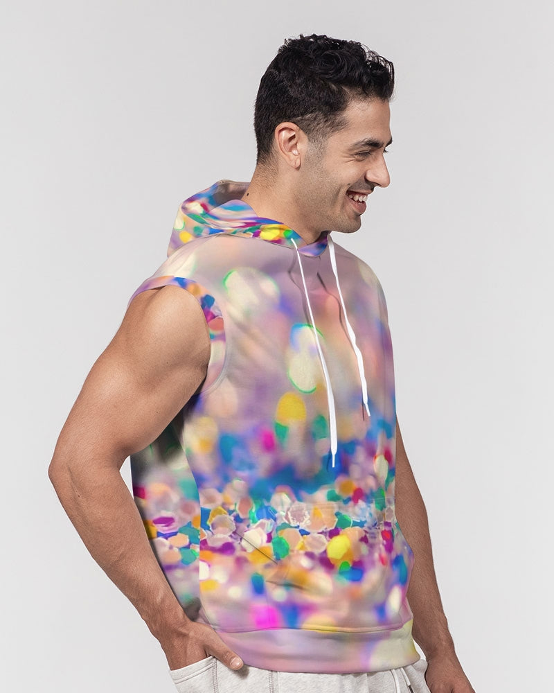 Rainbow Jewels Coruscate Men's Premium Heavyweight Sleeveless Hoodie