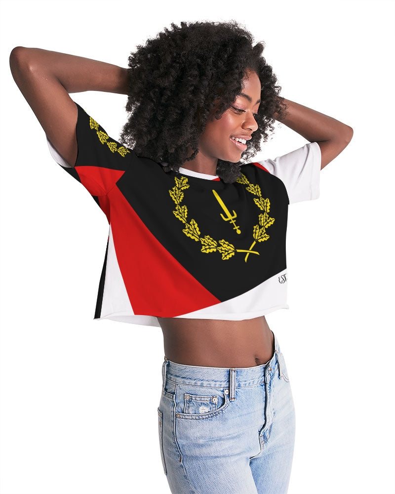 Black American Heritage Flag Women's Lounge Cropped Tee