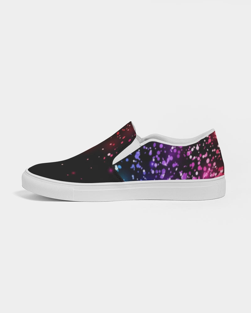 Black Rainbow Shimmer Men's Slip-On Canvas Shoe