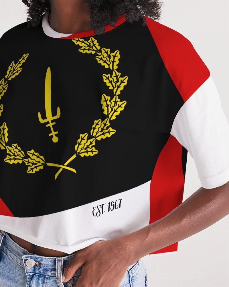 Black American Heritage Flag Women's Lounge Cropped Tee