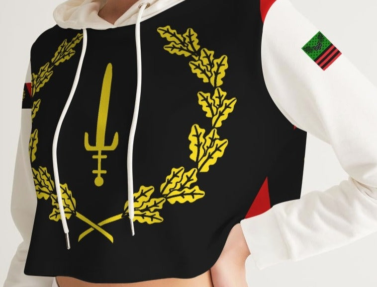 Black American Heritage Flag Women's Cropped Hoodie