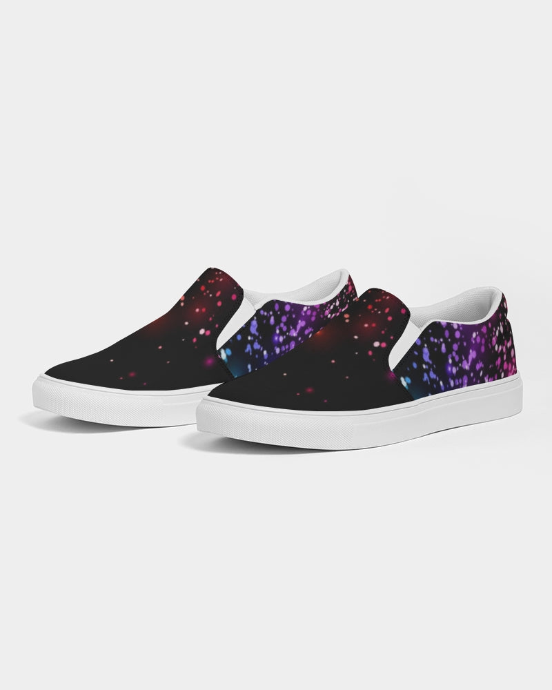Black Rainbow Shimmer Men's Slip-On Canvas Shoe