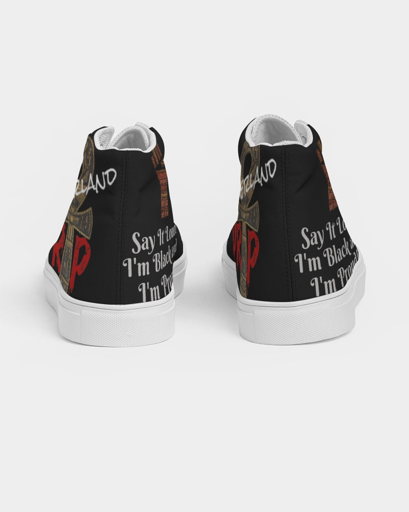 Ankh Motherland Drip- Gold Kicks Men's Hightop Canvas Shoe