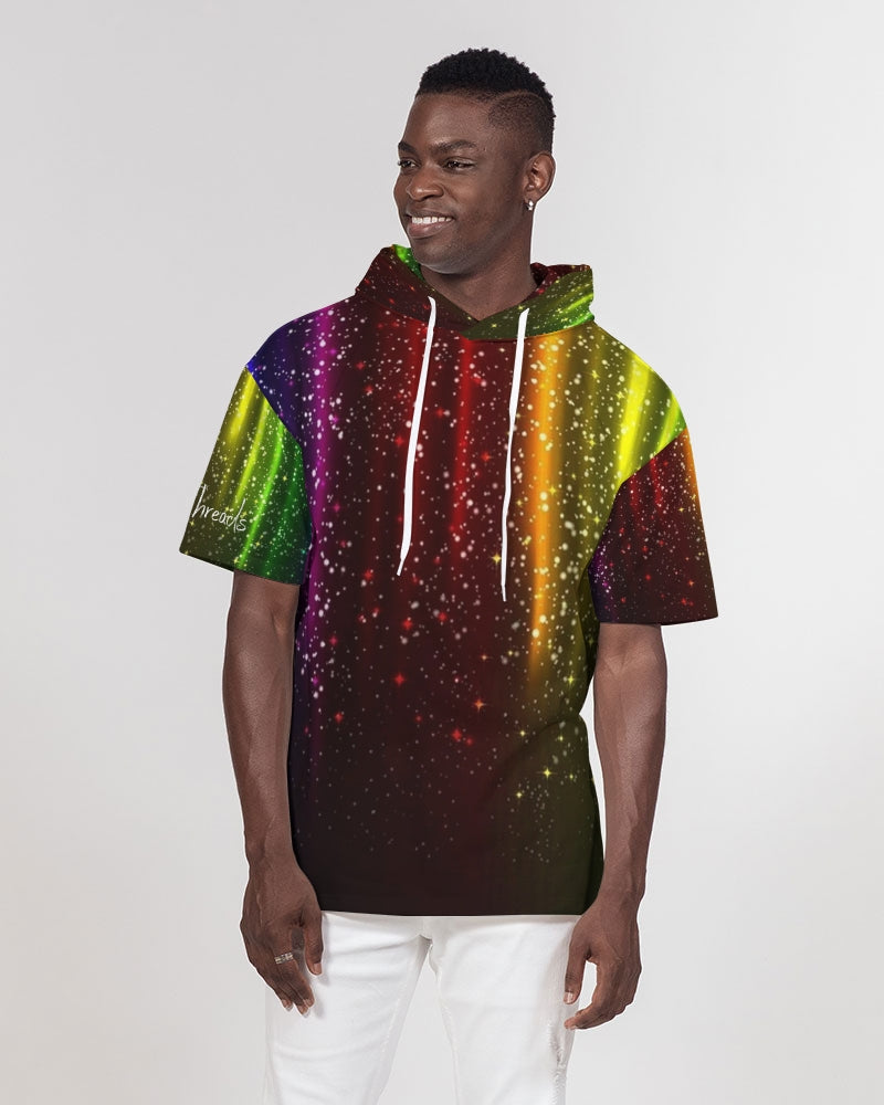 Rainbow Streak Coruscate Men's Premium Heavyweight Short Sleeve Hoodie