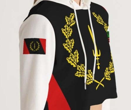 Black American Heritage Flag Women's Cropped Hoodie