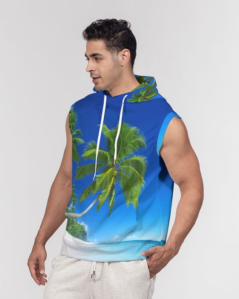 Beach Palms Men's Premium Heavyweight Sleeveless Hoodie