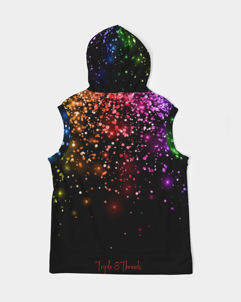 Black Rainbow Coruscate Men's Premium Heavyweight Sleeveless Hoodie