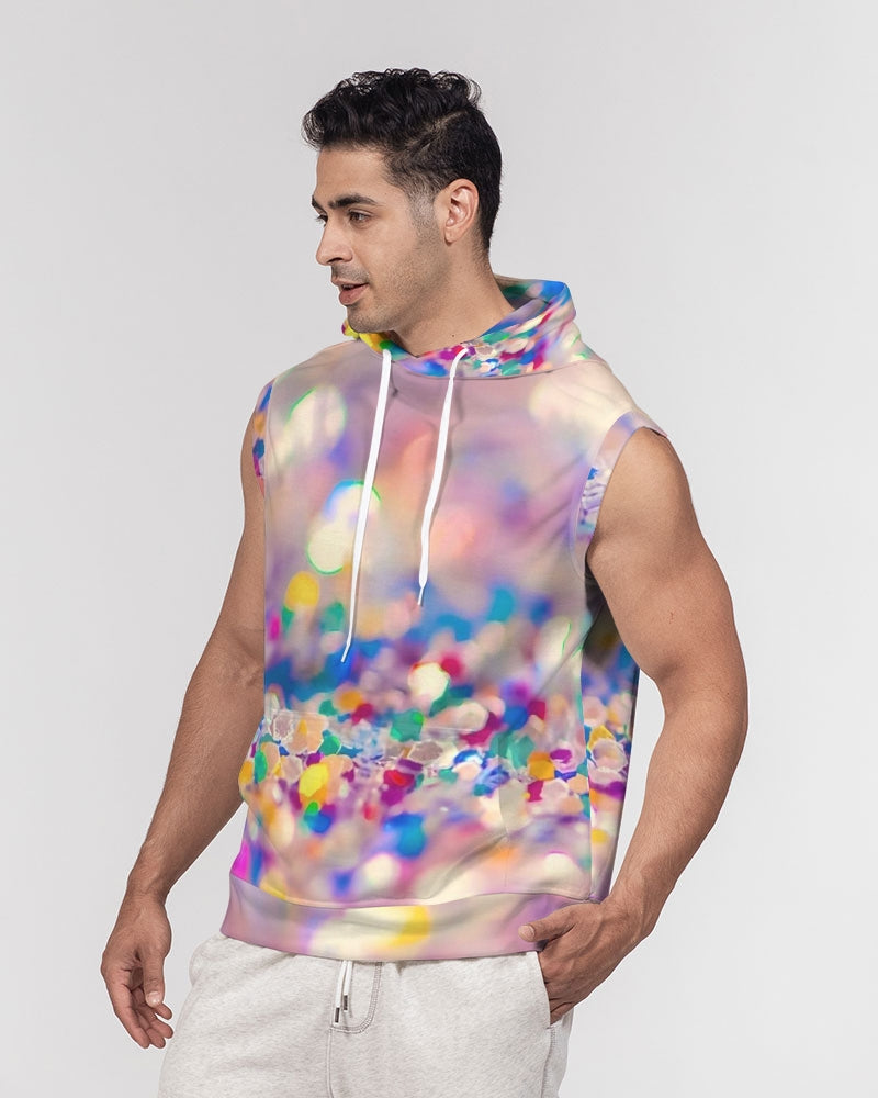 Rainbow Jewels Coruscate Men's Premium Heavyweight Sleeveless Hoodie