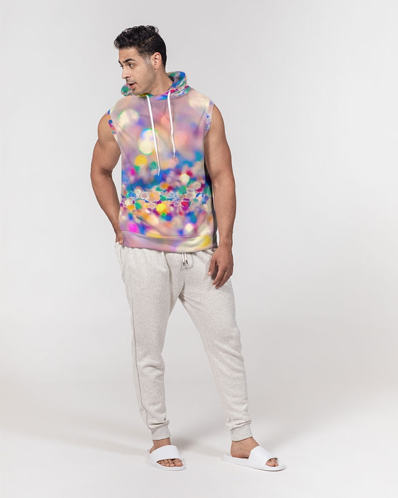 Rainbow Jewels Coruscate Men's Premium Heavyweight Sleeveless Hoodie