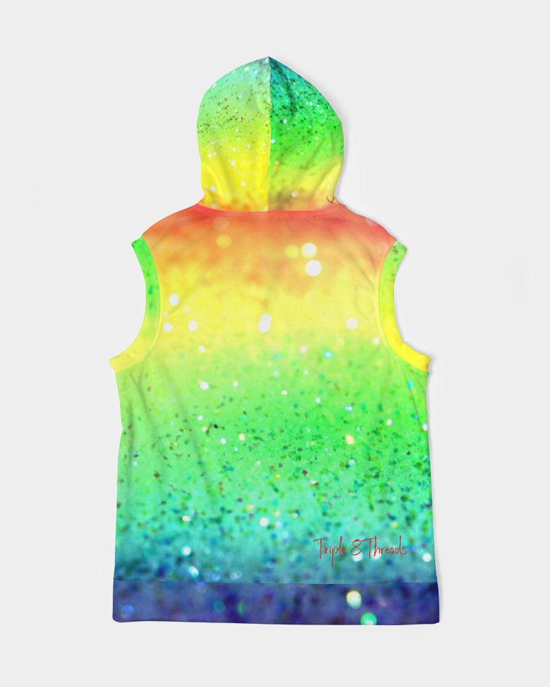 Rainbow Faded Coruscate Men's Premium Heavyweight Sleeveless Hoodie