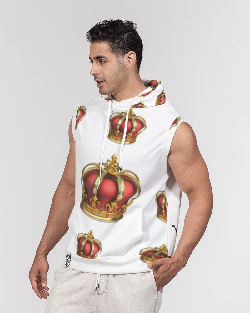 King Crown 1 Men's Premium Heavyweight Sleeveless Hoodie