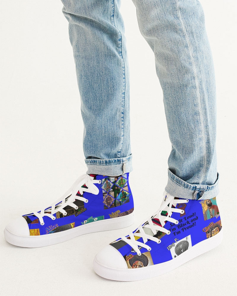 The Knowledge - Blue Kicks Men's Hightop Canvas Shoe