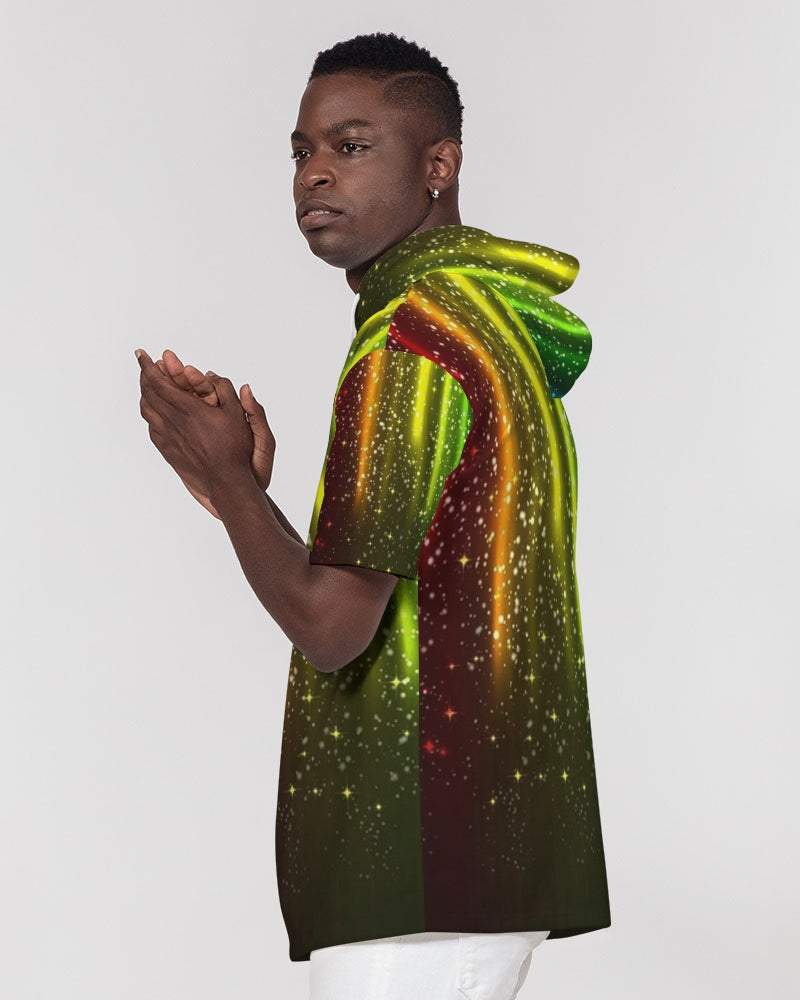 Rainbow Streak Coruscate Men's Premium Heavyweight Short Sleeve Hoodie