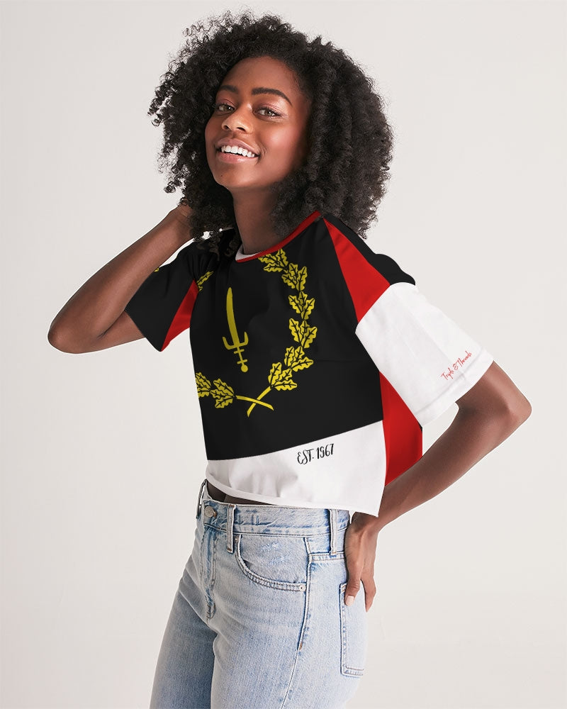 Black American Heritage Flag Women's Lounge Cropped Tee